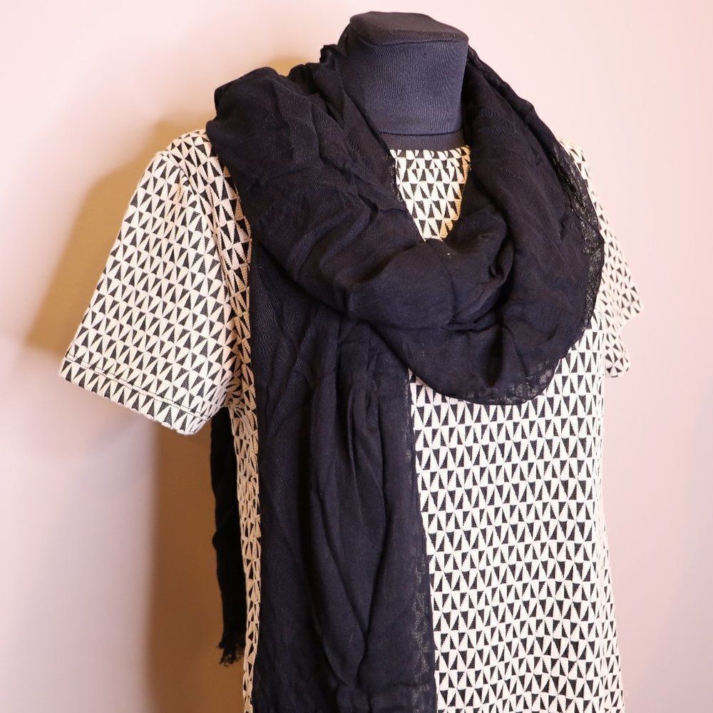 Black Fringe Scarf